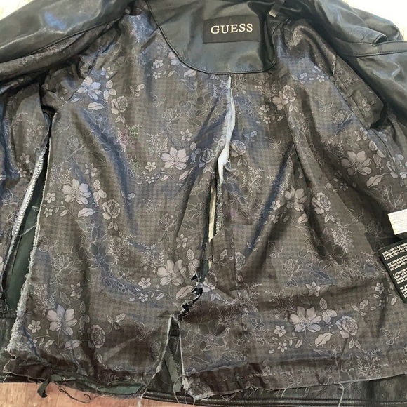 Guess all black leather motorcycle jacket - Picture 7 of 9